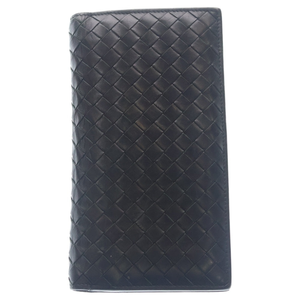 BOTTEGA VENETA(ボッテガヴェネタ) イントレチャート 2つ折り 長財布 ロングウォレット レザー ブラック 272541 V4651