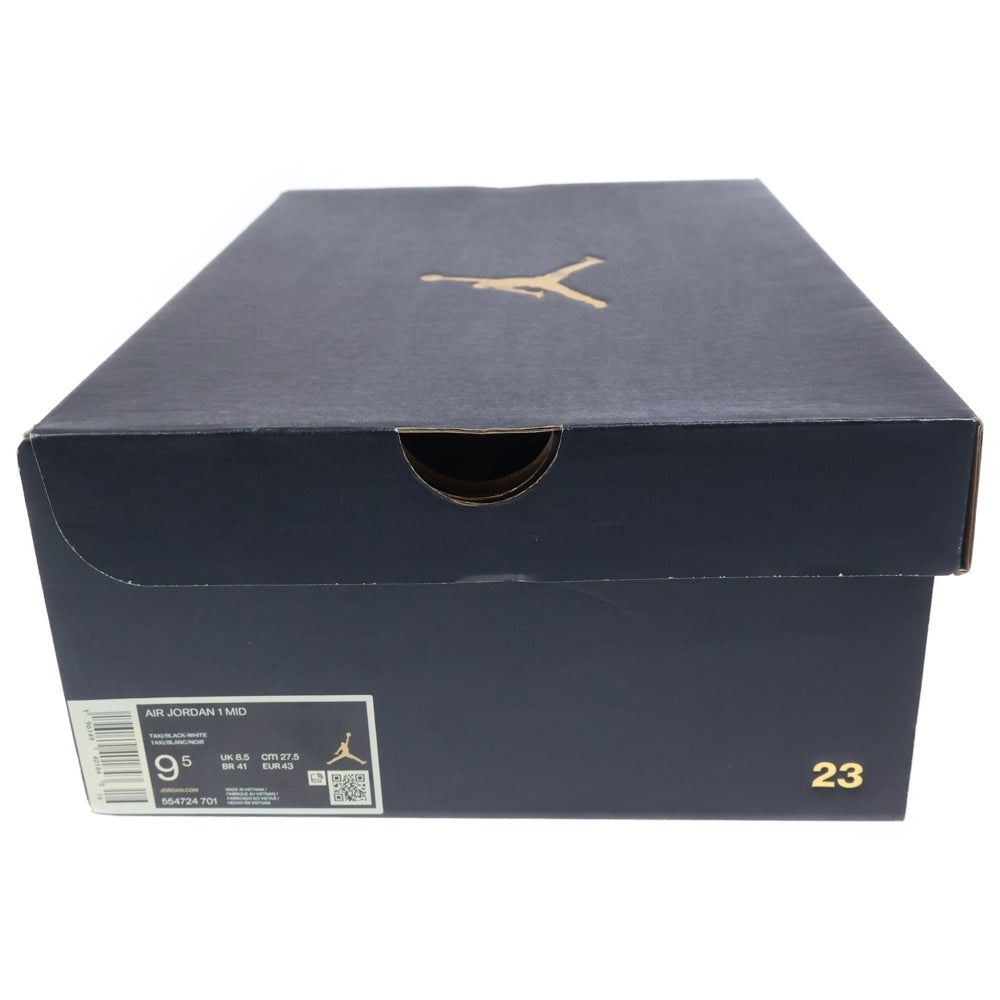 NIKE(ナイキ) AIR JORDAN 1 MID TAXI エアジョーダン1 ミッド タクシー ミッドカットスニーカー ブラック/イエロー US9.5/27.5cm 554724-701