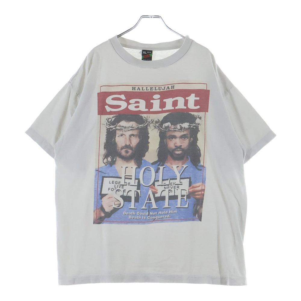 SAINT MICHAEL(セントマイケル) ×Denim Tears デニムティアーズ HOLY STATE プリント クルーネック 半袖Tシャツ カットソー ホワイト SM-S22-0000-062