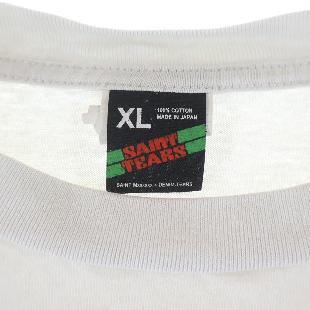 SAINT MICHAEL(セントマイケル) ×Denim Tears デニムティアーズ HOLY STATE プリント クルーネック 半袖Tシャツ カットソー ホワイト SM-S22-0000-062