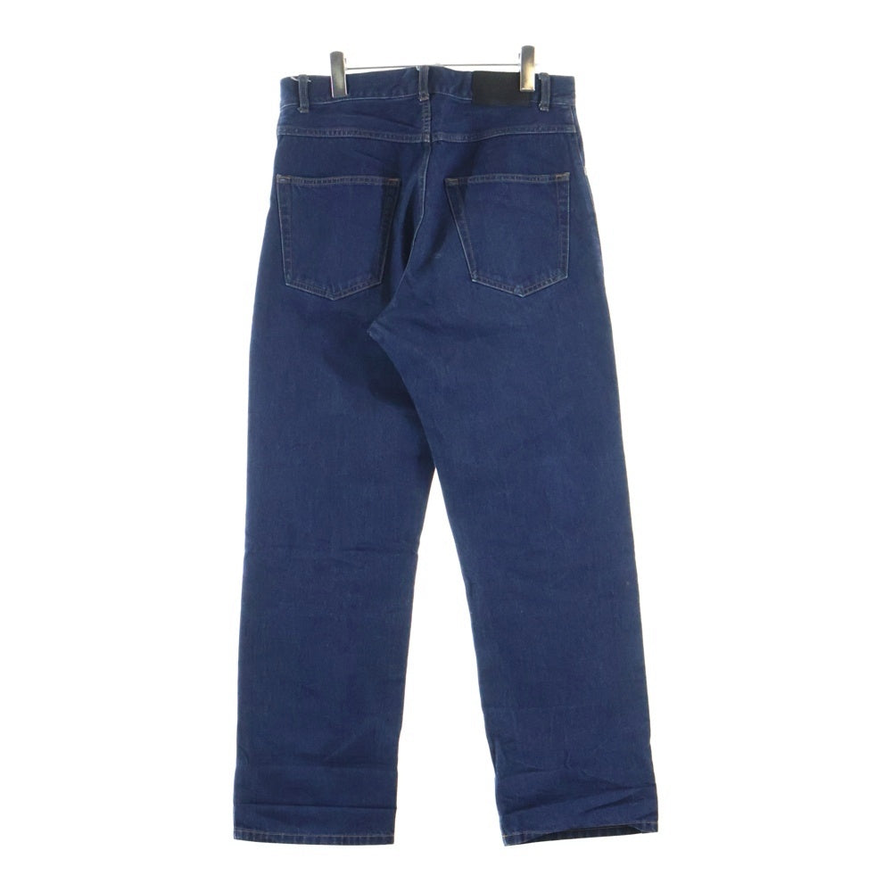 STUSSY(ステューシー) COW LEATHER PATCH DENIM PANTS カウレザーパッチ ワイドストレート デニムパンツ ジーンズ インディゴ