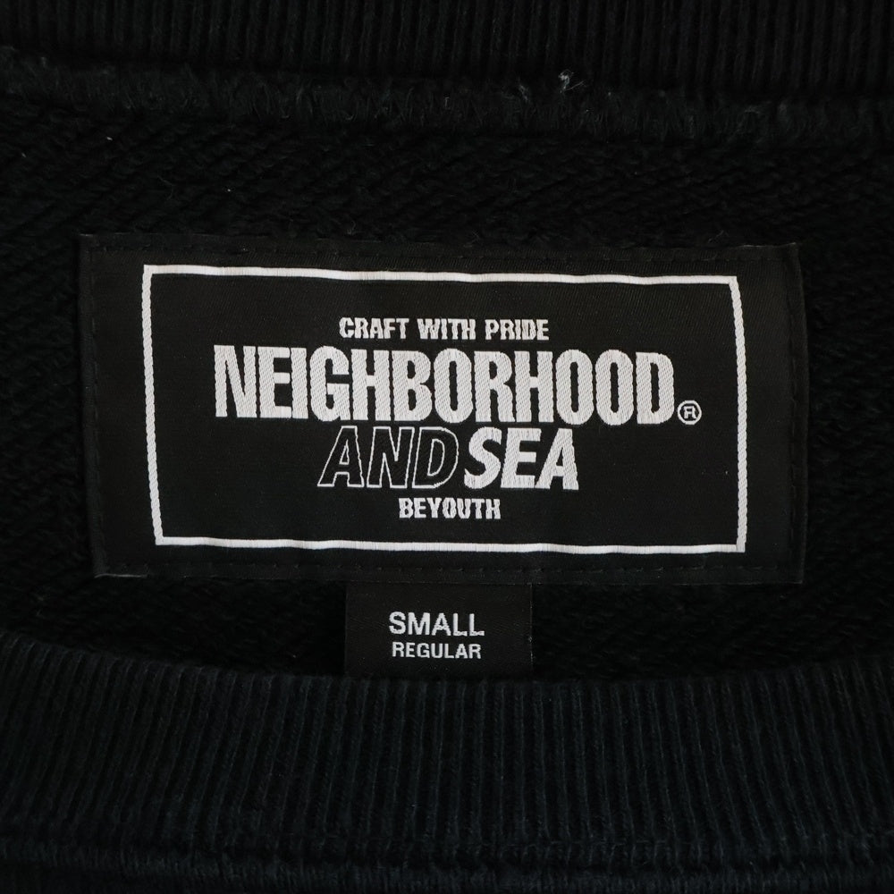 NEIGHBORHOOD(ネイバーフッド) ×WIND AND SEA Logo Sweatshirt ウィンダンシー ロゴ クルーネックスウェットトレーナー ブラック 231UWWSN-CSM01S