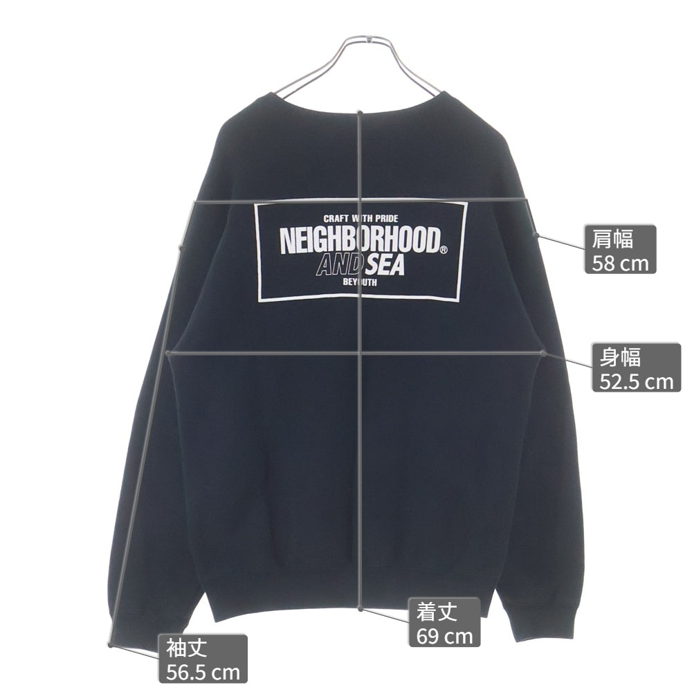 NEIGHBORHOOD(ネイバーフッド) ×WIND AND SEA Logo Sweatshirt ウィンダンシー ロゴ クルーネックスウェットトレーナー ブラック 231UWWSN-CSM01S