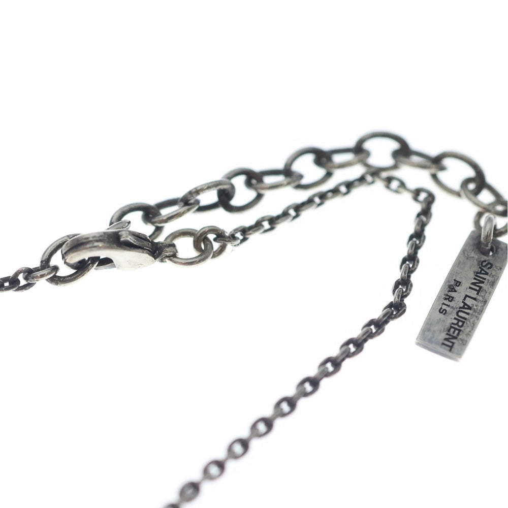 SAINT LAURENT PARIS(サンローランパリ) チェーンネックレス メダルペンダントトップ シルバー