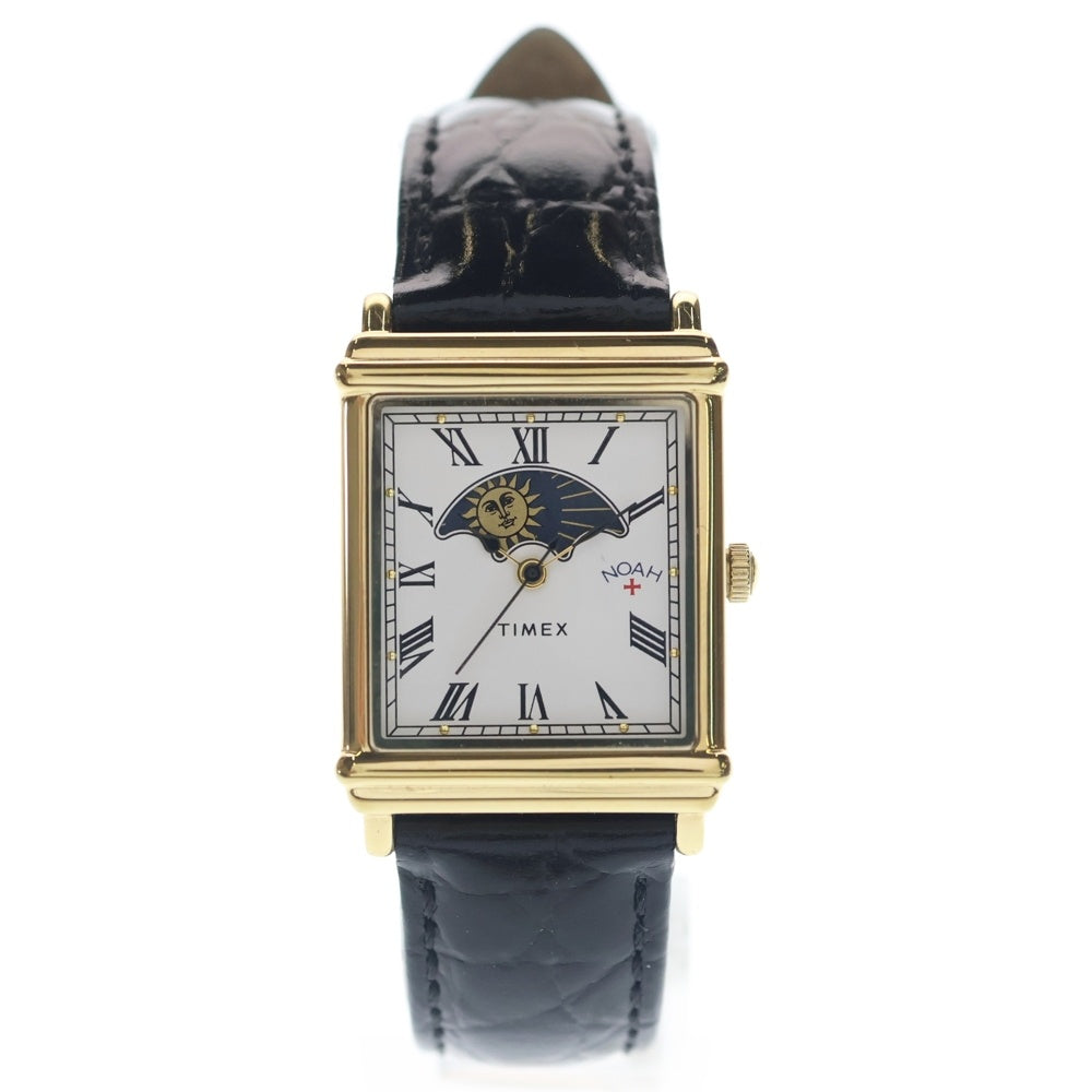 TIMEX(タイメックス) ×NOAH ノア ムーンフェイズ クオーツ時計 ウォッチ 腕時計 ローマ数字 革ベルト ゴールド/ブラック TW2W72800