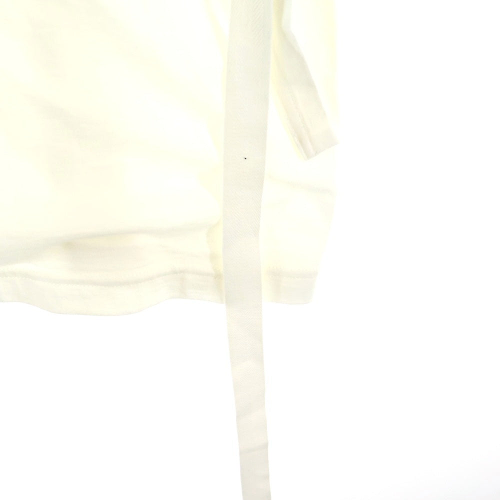 Yohji Yamamoto POUR HOMME(ヨウジヤマモト プールオム) アシンメトリー ベルトデザイン クルーネックTシャツカットソー ノースリーブ ホワイト HG-T14-988