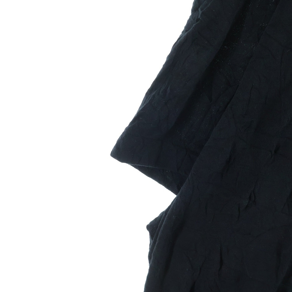 Yohji Yamamoto POUR HOMME(ヨウジヤマモト プールオム) 20SS シワ加工 クルーネック半袖Tシャツカットソー ブラック HN-T87-889