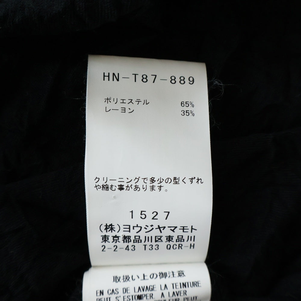 Yohji Yamamoto POUR HOMME(ヨウジヤマモト プールオム) 20SS シワ加工 クルーネック半袖Tシャツカットソー ブラック HN-T87-889