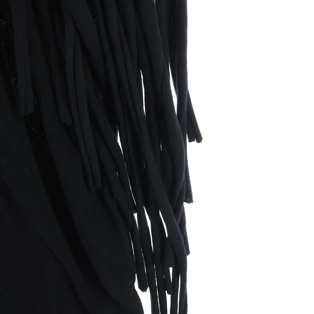 Yohji Yamamoto POUR HOMME(ヨウジヤマモト プールオム) アシンメトリー サイドリボン クルーネックTシャツカットソー ノースリーブ ブラック HG-T14-988