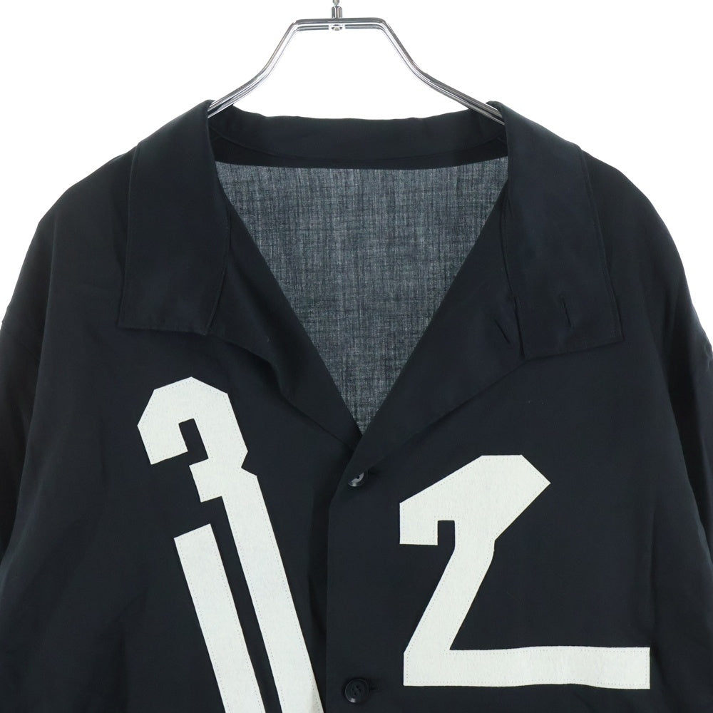 Yohji Yamamoto POUR HOMME(ヨウジヤマモト プールオム) 19SS ナンバリングパッチ サスペンダー 長袖シャツ ブラック HH-B69-006
