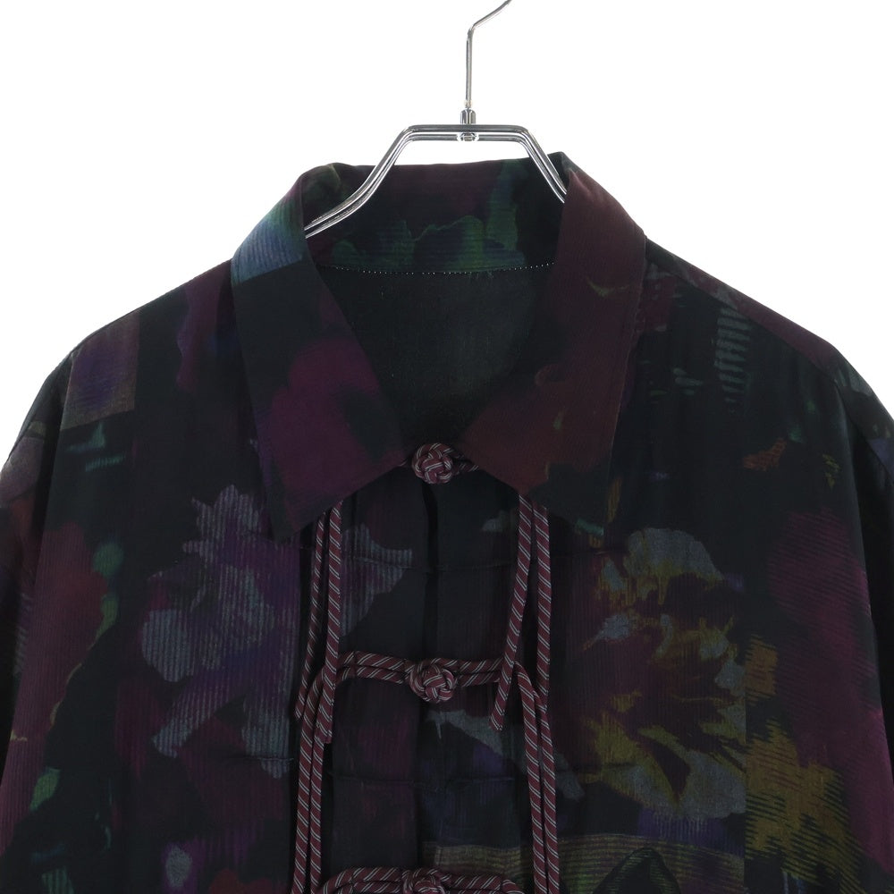 Yohji Yamamoto POUR HOMME(ヨウジヤマモト プールオム) 花柄Pシャカ釦B シルクジャケット レッド/ブラック HG-B65-405