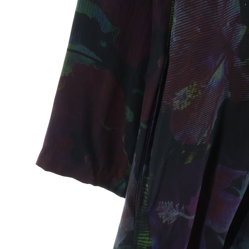 Yohji Yamamoto POUR HOMME(ヨウジヤマモト プールオム) 花柄Pシャカ釦B シルクジャケット レッド/ブラック HG-B65-405