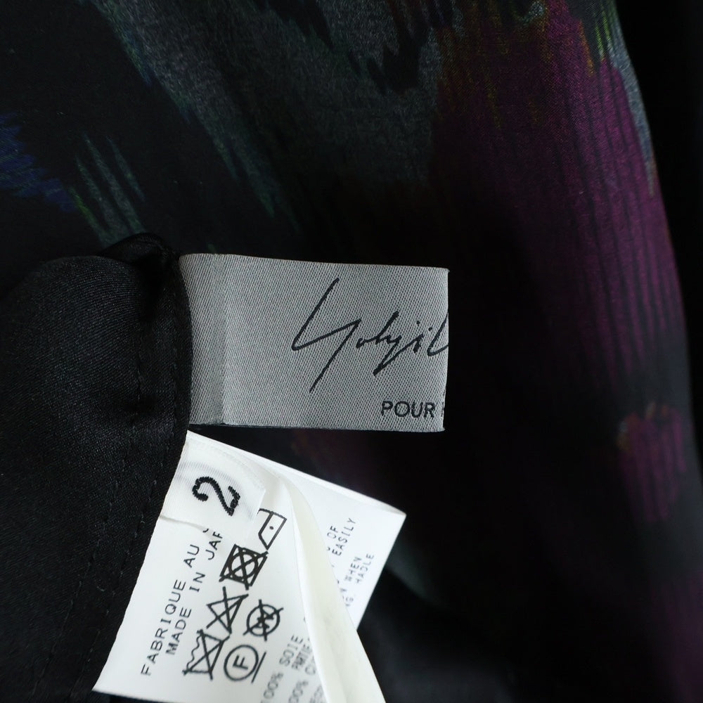 Yohji Yamamoto POUR HOMME(ヨウジヤマモト プールオム) 花柄Pシャカ釦B シルクジャケット レッド/ブラック HG-B65-405