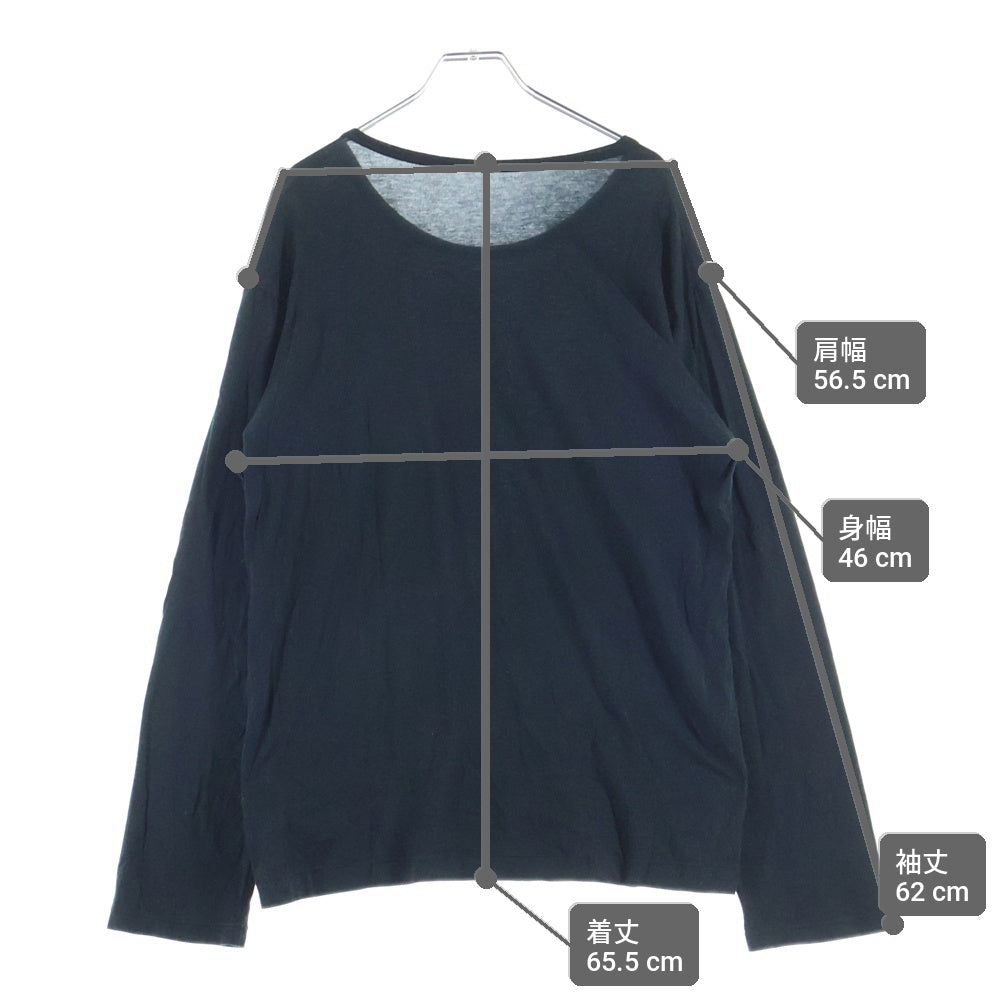 Yohji Yamamoto(ヨウジヤマモト) B-HANGサス純愛 クルーネック長袖Tシャツカットソー ロングスリーブ ロンT ブラック NH-T88-981