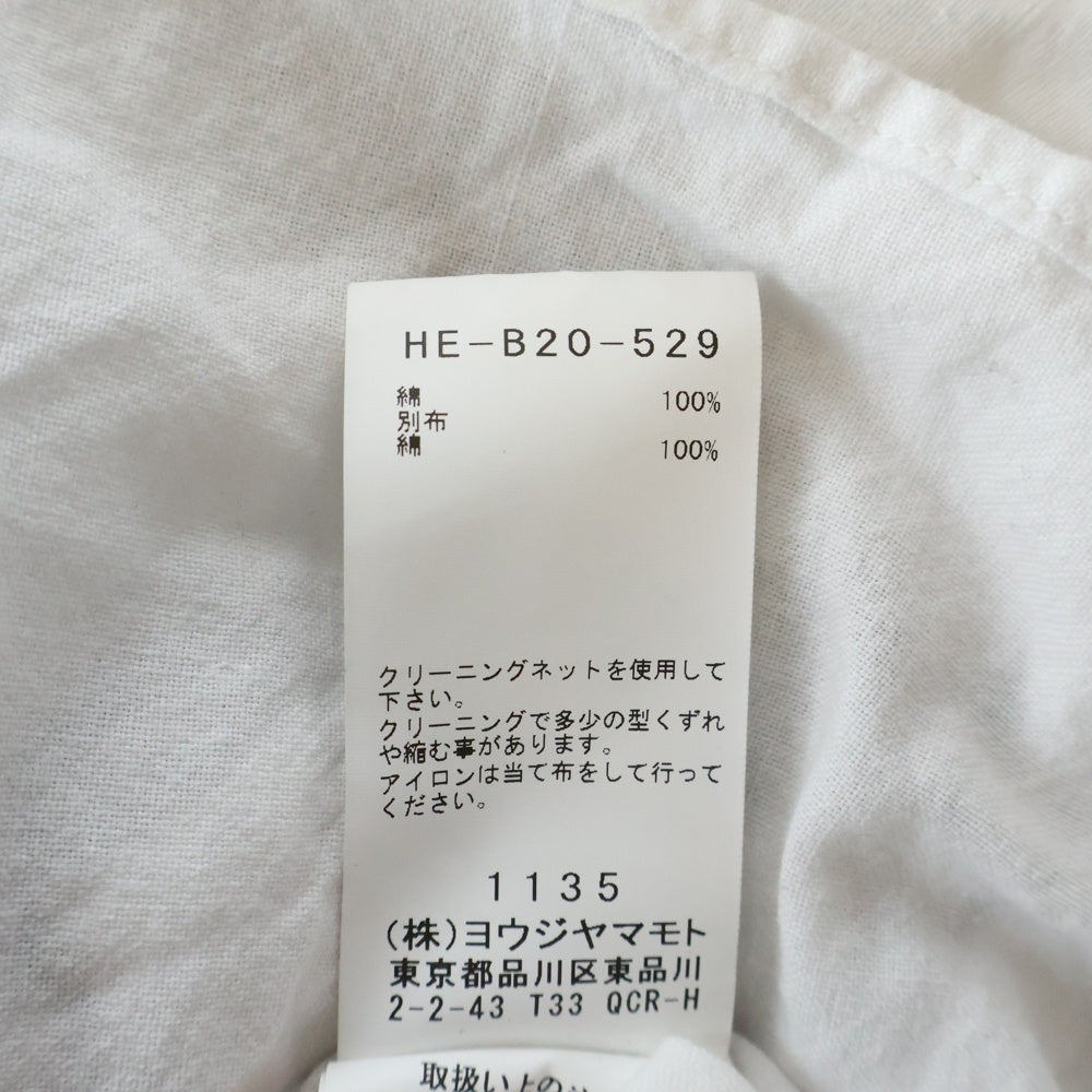 Yohji Yamamoto POUR HOMME(ヨウジヤマモト プールオム) ガネーシャ プリント 長袖シャツ ホワイト HE-B20-529