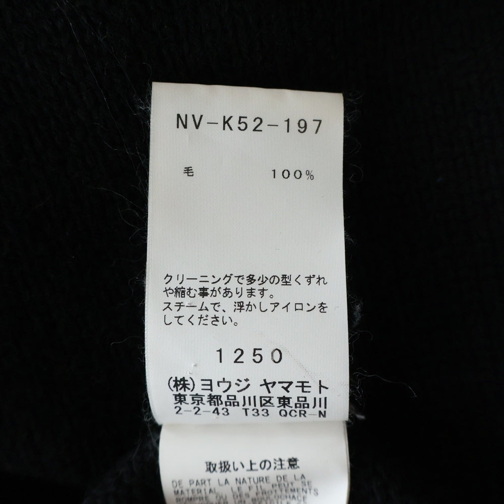 B Yohji Yamamoto(ビー ヨウジヤマモト) ネック クロップド丈 ニット セーター ブラック NV-K52-197