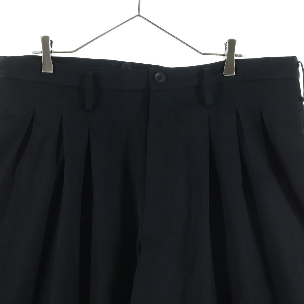 Yohji Yamamoto POUR HOMME(ヨウジヤマモト プールオム) ウール ワイド パンツ ガウチョパンツ ブラック HD-P54-100