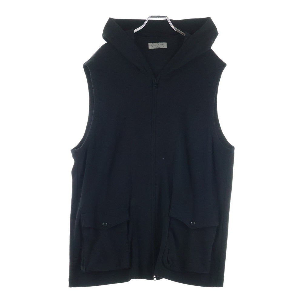 Yohji Yamamoto POUR HOMME(ヨウジヤマモト プールオム) 19SS ノースリーブジップアップパーカー ブラック HH-T23-988