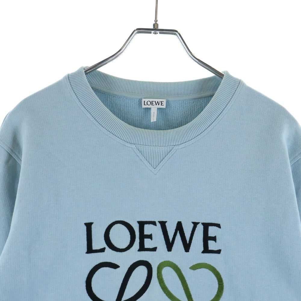 LOEWE(ロエベ) ANAGRAM SWEAT H6109900CR フロントアナグラムロゴ刺繍 クルーネック長袖スウェットトレーナー ブルー