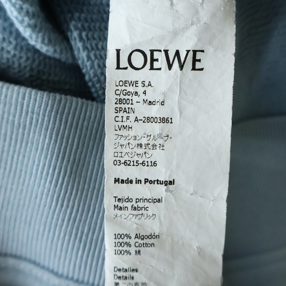 LOEWE(ロエベ) ANAGRAM SWEAT H6109900CR フロントアナグラムロゴ刺繍 クルーネック長袖スウェットトレーナー ブルー