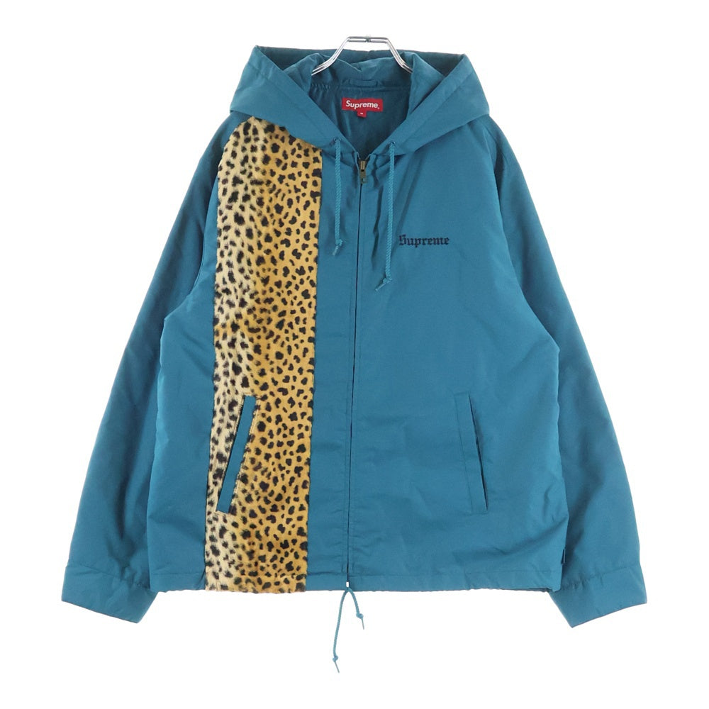 SUPREME(シュプリーム) 19SS Cheetah Hooded Station Jacket ジップアップ ナイロンジャケット フーディ ブルー