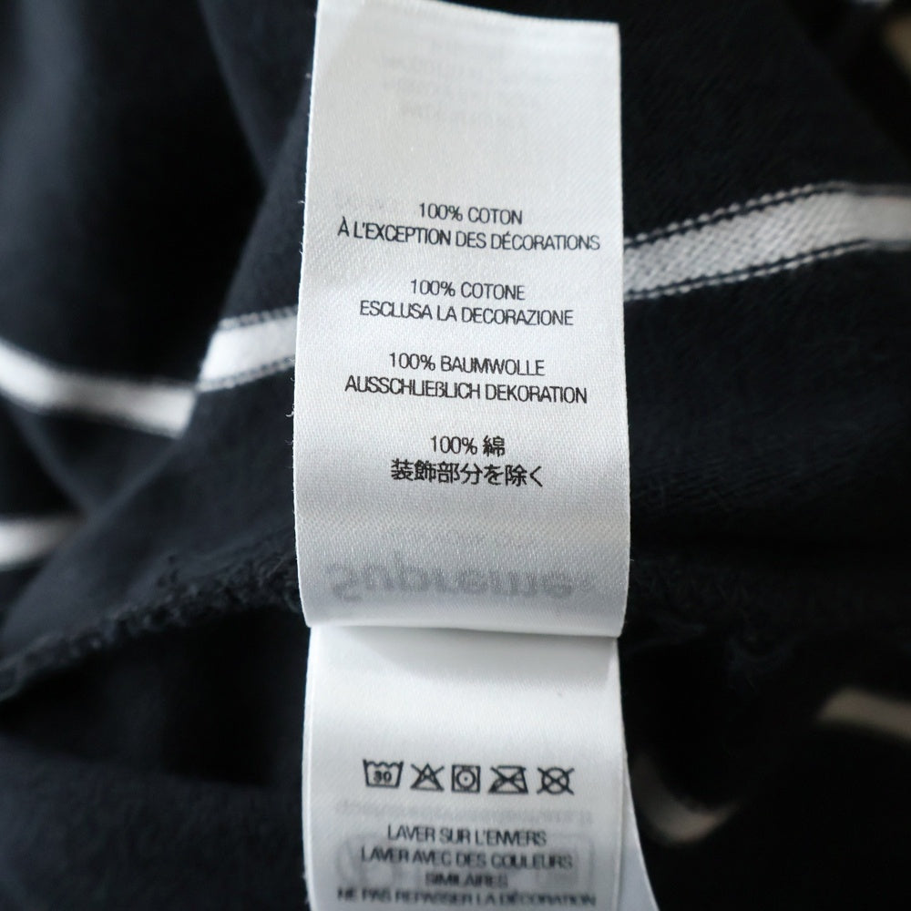 SUPREME(シュプリーム) 24AW STRIPE RAGLAN L/S TOP ストライプ ラグラン バッグプリント 長袖カットソー ブラック/ホワイト