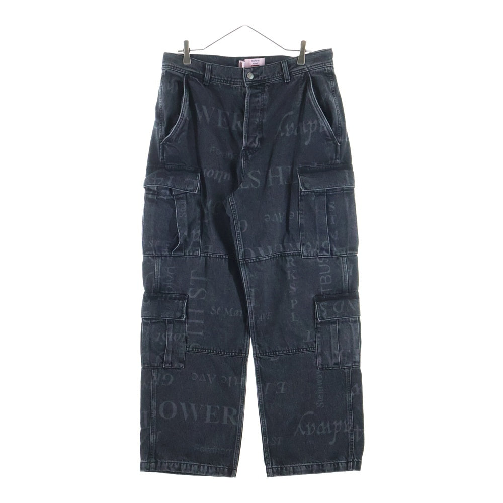 SUPREME(シュプリーム) 24AW ×MARTINE ROSE DENIM CARGO PANTS ウォッシュド加工 デニムカーゴパンツ ブラック