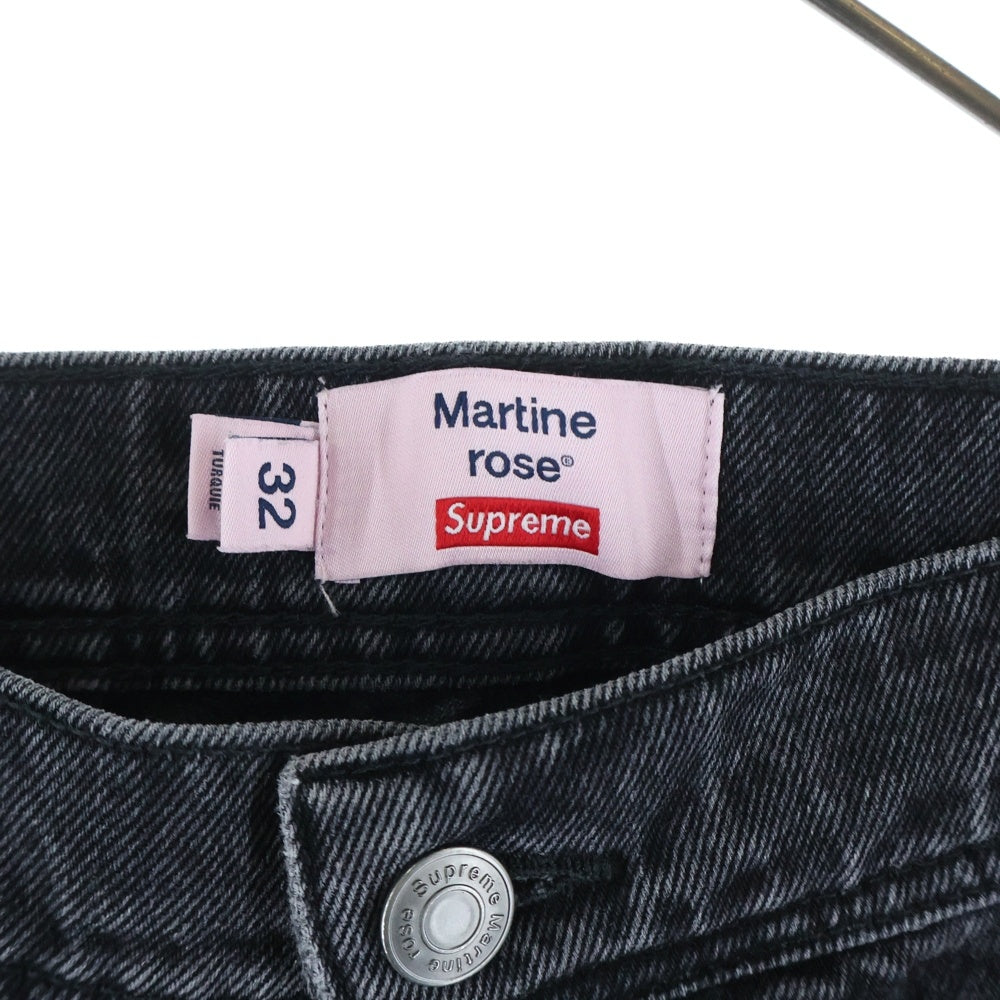 SUPREME(シュプリーム) 24AW ×MARTINE ROSE DENIM CARGO PANTS ウォッシュド加工 デニムカーゴパンツ ブラック