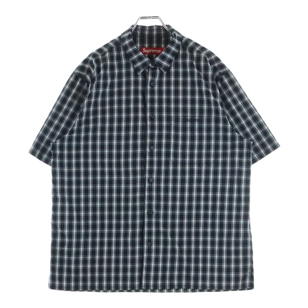 SUPREME(シュプリーム) 25SS MINI PLAID S/S SHIRT チェック柄 胸ポケット 半袖シャツ ブラック/ブルー