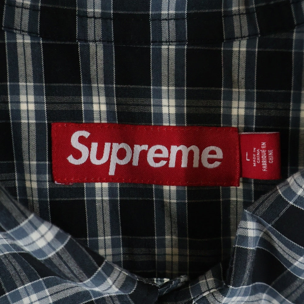 SUPREME(シュプリーム) 25SS MINI PLAID S/S SHIRT チェック柄 胸ポケット 半袖シャツ ブラック/ブルー