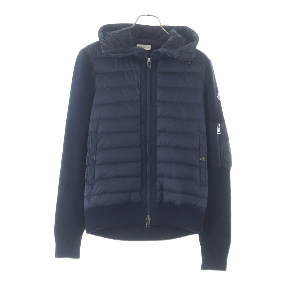 MONCLER(モンクレール) MAGLIONE TRICOT CARDIGAN D20919402800 ニット切替ダウンジャケット ネイビー