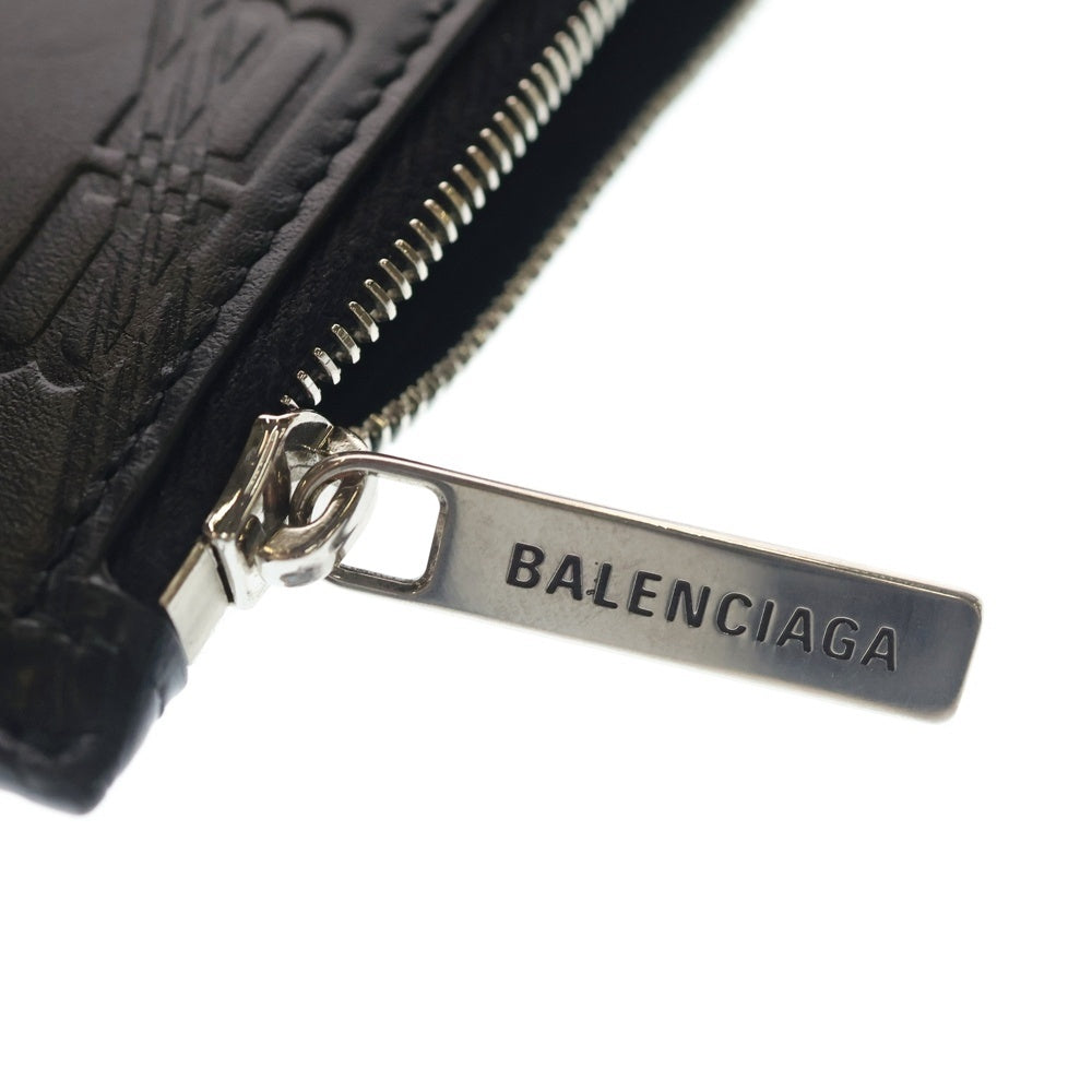 BALENCIAGA(バレンシアガ) EMBOSSED MONOGRAM COIN CASE 717784 エンボス加工 BBモノグラム フラグメントケース カードケース コインケース 小銭入れ ブラック