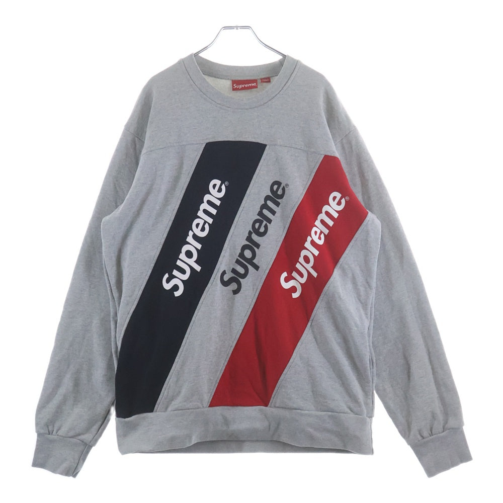 SUPREME(シュプリーム) 15SS Athletic Split Crewneck Sweatshirt アスレチック スプリット クルーネック長袖スウェットトレーナー グレー