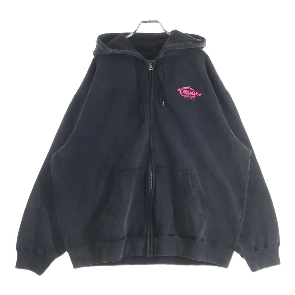 CHALLENGER(チャレンジャー) 25AW NEON WOLF ZIP HOODIE CLG-SW-025-016 ネオンウルフ ジップアップパーカー フーディ ブラック