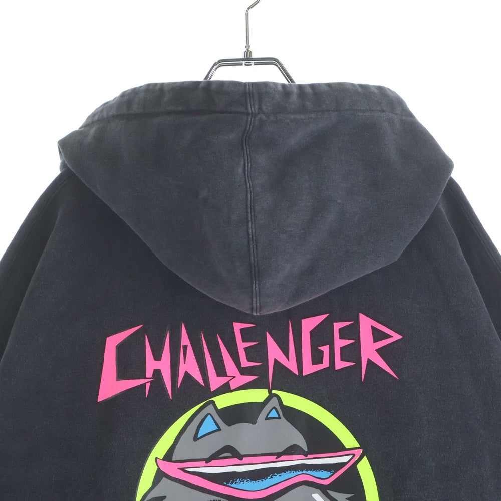 CHALLENGER(チャレンジャー) 25AW NEON WOLF ZIP HOODIE CLG-SW-025-016 ネオンウルフ ジップアップパーカー フーディ ブラック