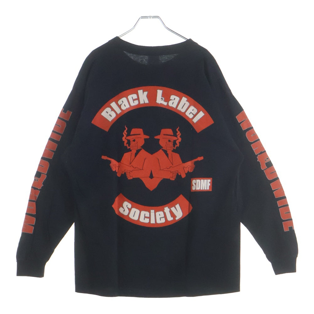 VINTAGE(ヴィンテージ) 00S BLS MAFIA BLACK LABEL SOCIETY DELTAタグ ブラック レーベル ソサアイアティ デルタ 両面プリントクルーネック長袖Tシャツ ロンT バンT 2005コピーライト