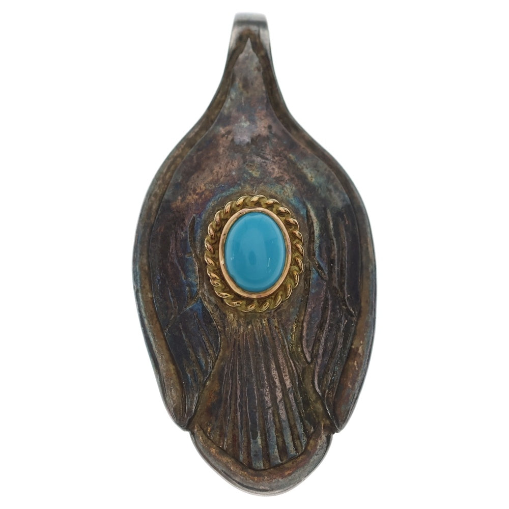 goro's(ゴローズ) 金縄ターコイズ付きスプーン ペンダントトップ シルバー/ゴールド BGA171