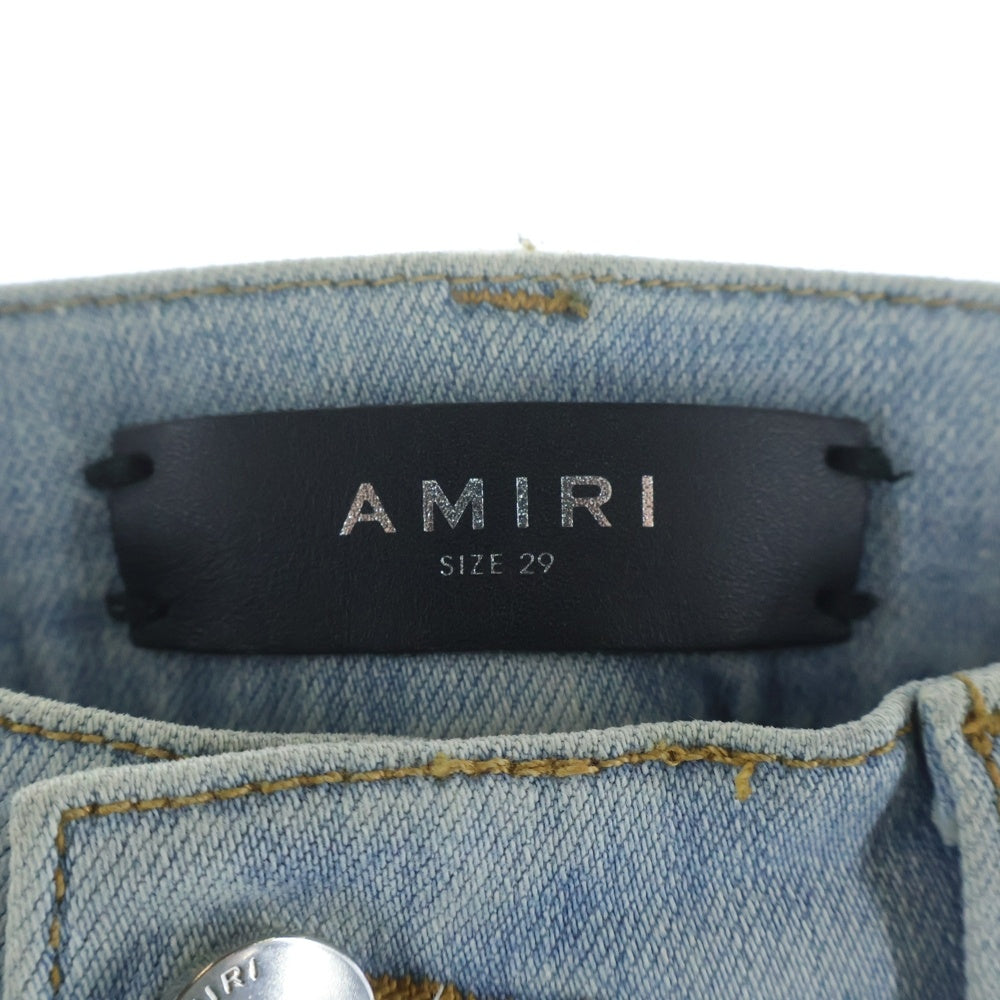 AMIRI(アミリ) 19SS Destroyed Tiger Jeans デストロイ加工 タイガー柄 スキニーデニムパンツ ジーンズ インディゴ