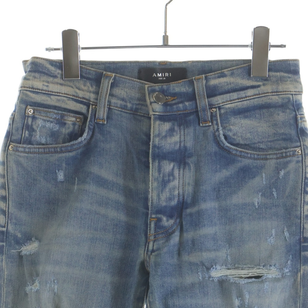 AMIRI(アミリ) 21SS MX1 DAMAGE SKINNY DENIM PANTS SR1XMD005SAMDSI ダメージ加工 スキニーデニムパンツ ジーンズ インディゴ