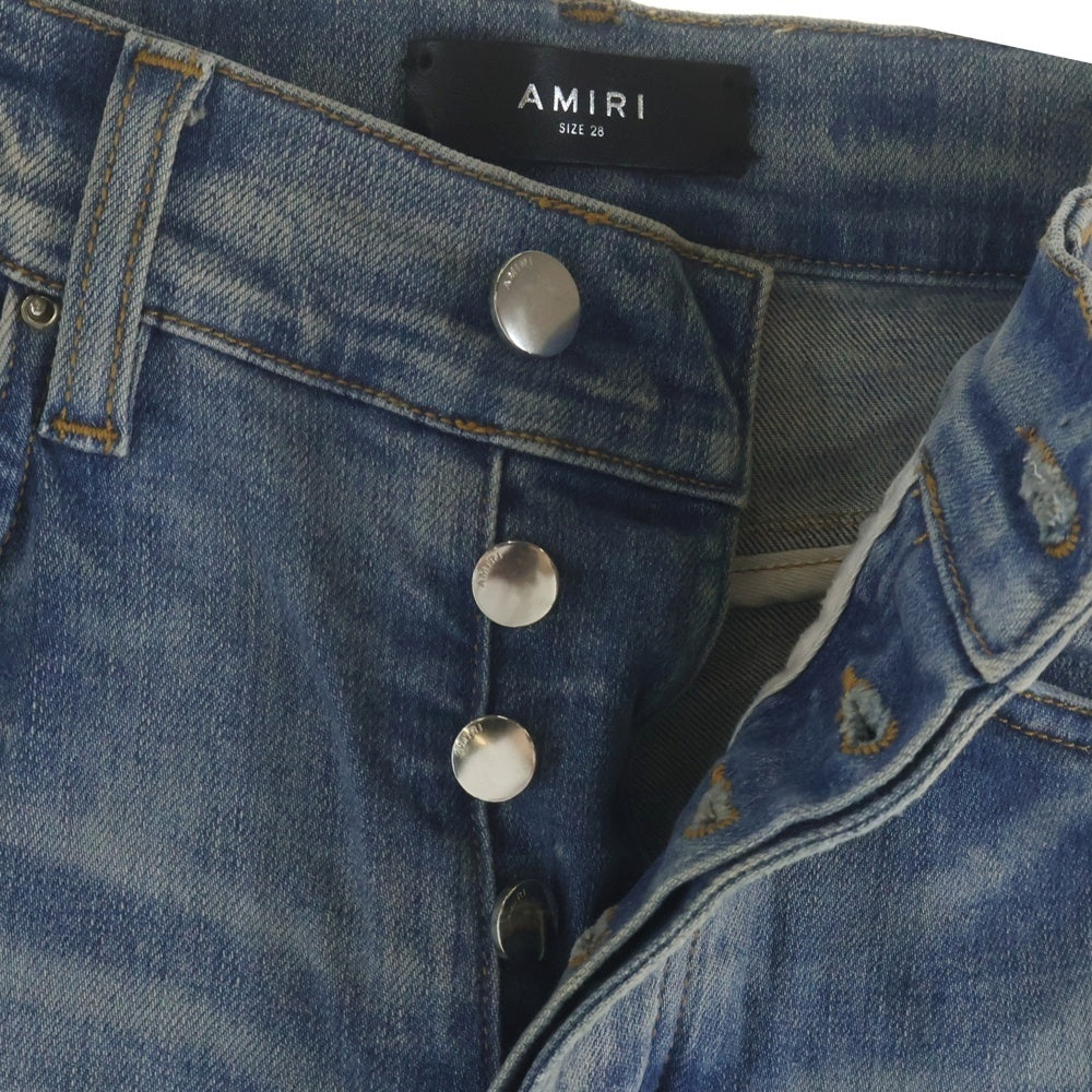 AMIRI(アミリ) 21SS MX1 DAMAGE SKINNY DENIM PANTS SR1XMD005SAMDSI ダメージ加工 スキニーデニムパンツ ジーンズ インディゴ