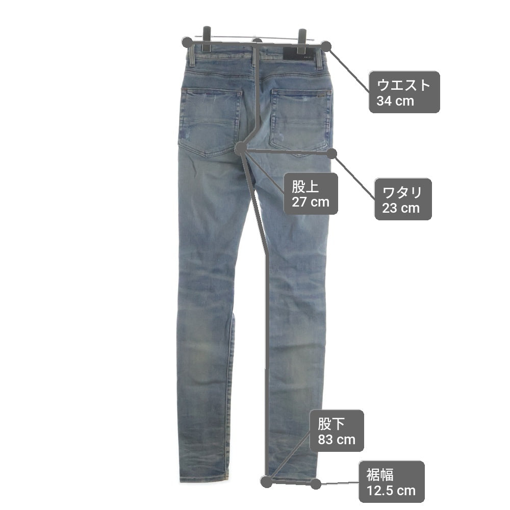 AMIRI(アミリ) 21SS MX1 DAMAGE SKINNY DENIM PANTS SR1XMD005SAMDSI ダメージ加工 スキニーデニムパンツ ジーンズ インディゴ