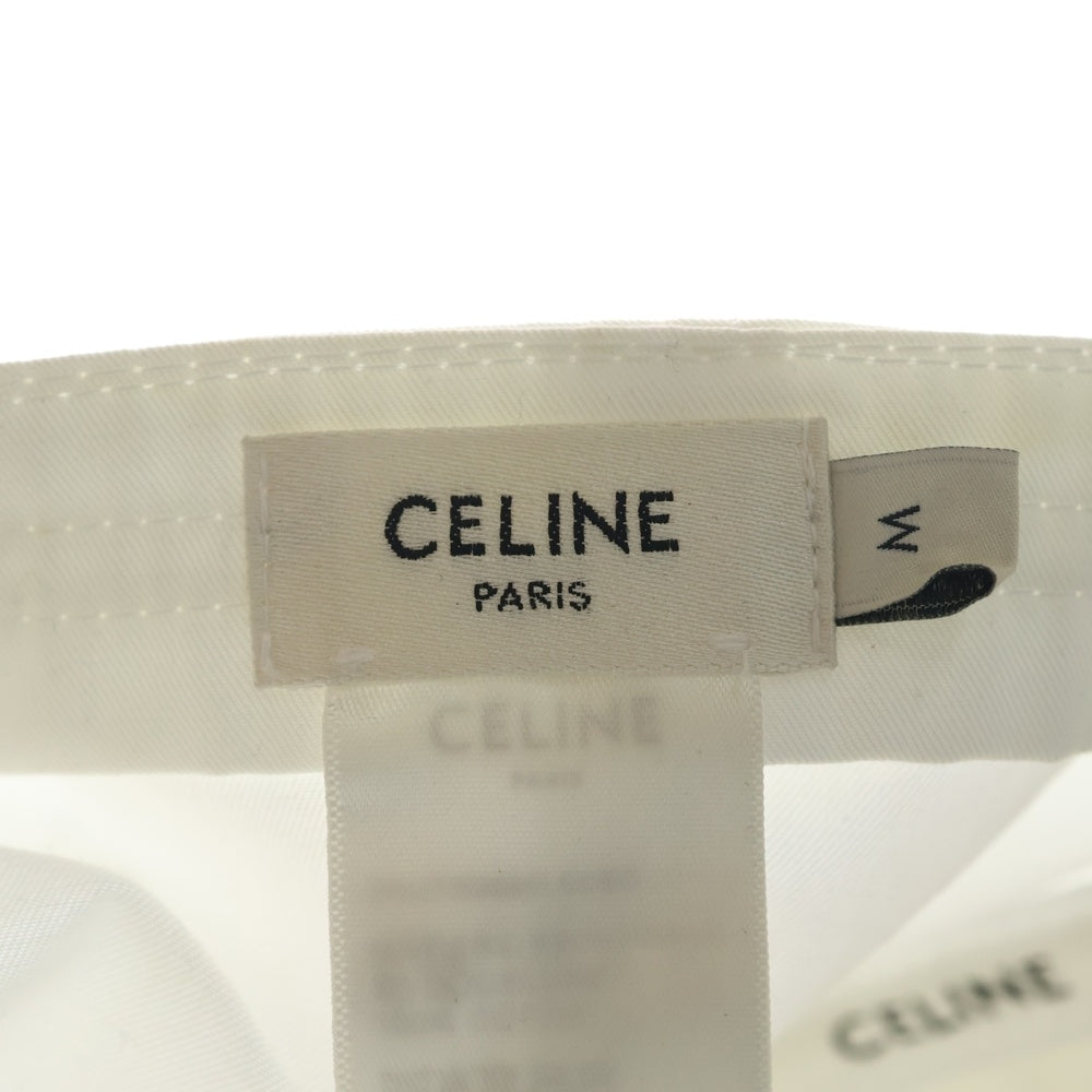 CELINE(セリーヌ) トリオンフ ワッペンロゴ コットン 6パネル ベースボールキャップ 帽子 ホワイト 2AUT6969P.01BC