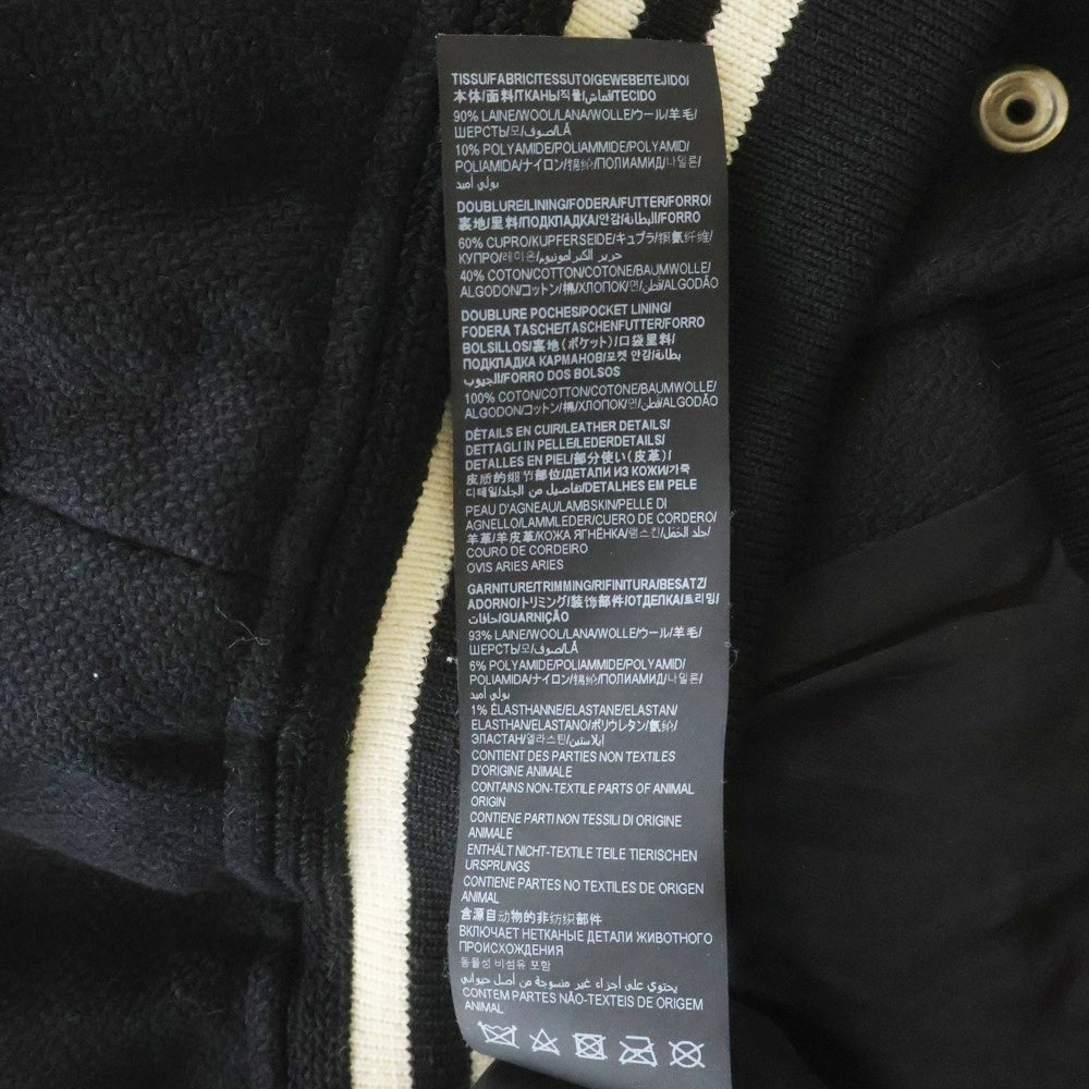 SAINT LAURENT PARIS(サンローランパリ) TEDDY JACKET テディジャケット レザートリムウールスタジアムジャンパー ブルゾン ブラック 354718 Y180W