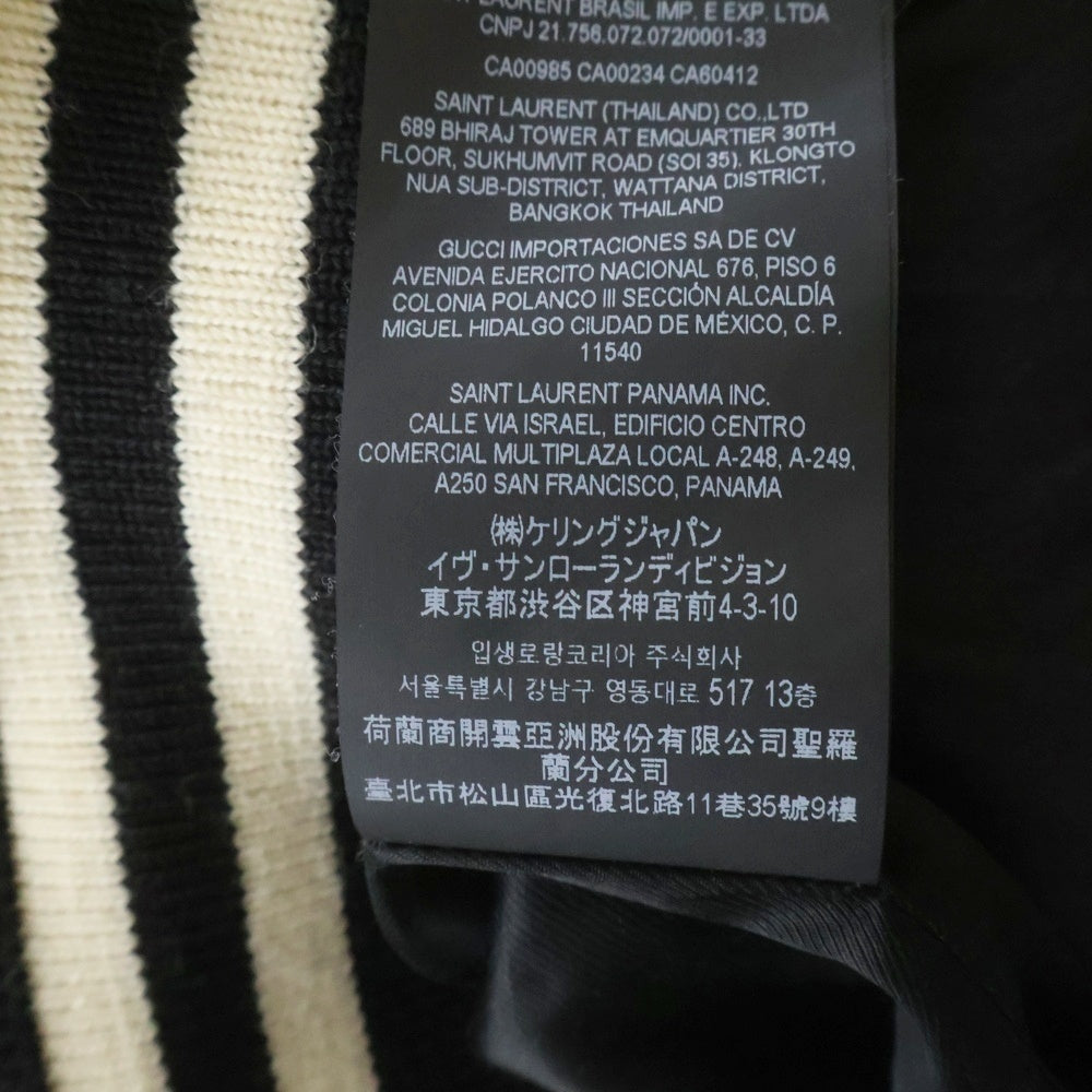 SAINT LAURENT PARIS(サンローランパリ) TEDDY JACKET テディジャケット レザートリムウールスタジアムジャンパー ブルゾン ブラック 354718 Y180W