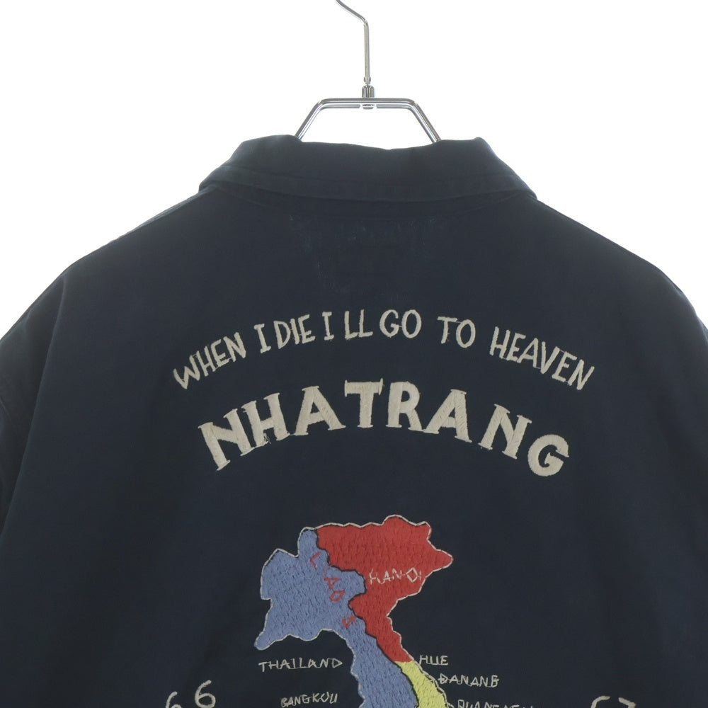 東洋エンタープライズ(トウヨウエンタープライズ) 福禄寿 VIETNAM MAP刺繍 コットン ベトナムジャケット スーベニア スカジャン スタジャン ネイビー TT10635