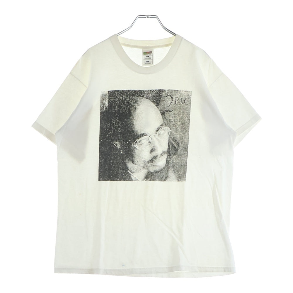 VINTAGE(ヴィンテージ) 90S 2PAC 1971-1996 FRUIT OF THE ROOMタグ 追悼 両面プリントクルーネック半袖Tシャツカットソー ラップT ホワイト