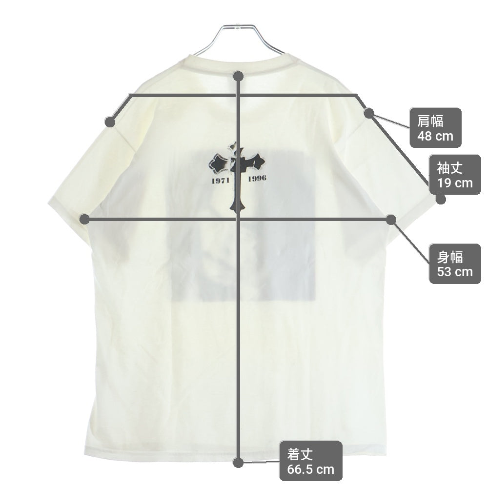 VINTAGE(ヴィンテージ) 90S 2PAC 1971-1996 FRUIT OF THE ROOMタグ 追悼 両面プリントクルーネック半袖Tシャツカットソー ラップT ホワイト