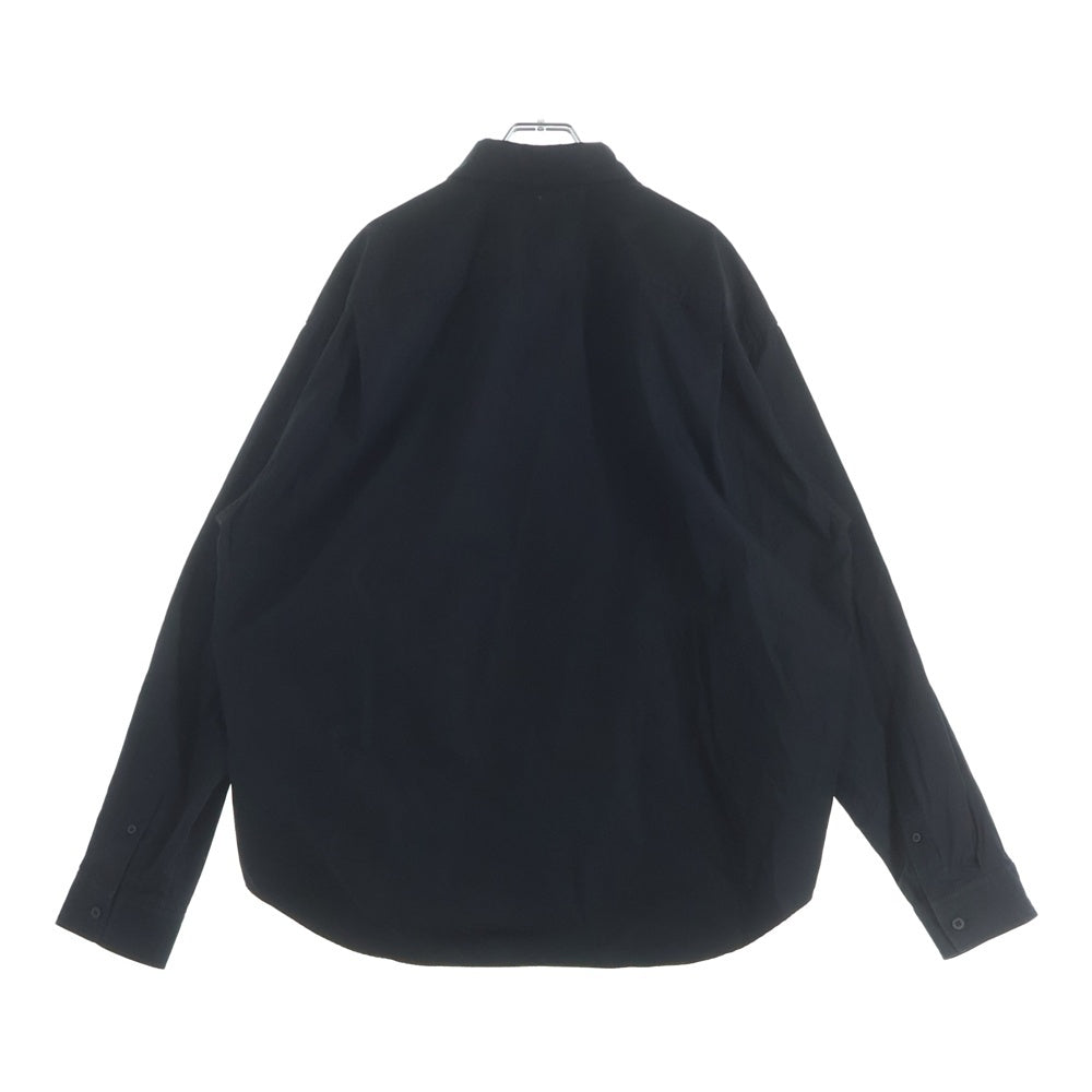 BALENCIAGA(バレンシアガ) 21AW QUEST LARGE FIT SHIRTS 671590 オーバーサイズ フロントロゴ刺繍長袖コットンシャツ ブラック