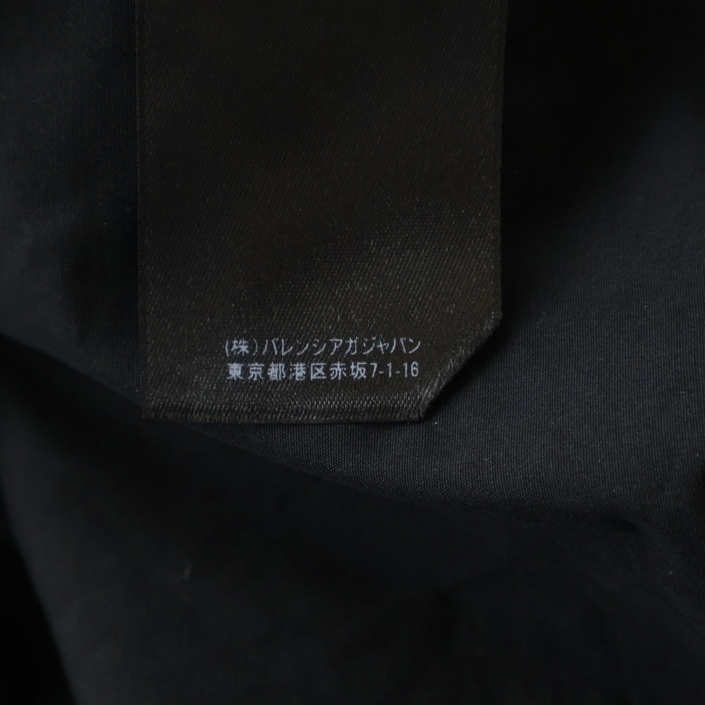 BALENCIAGA(バレンシアガ) 21AW QUEST LARGE FIT SHIRTS 671590 オーバーサイズ フロントロゴ刺繍長袖コットンシャツ ブラック