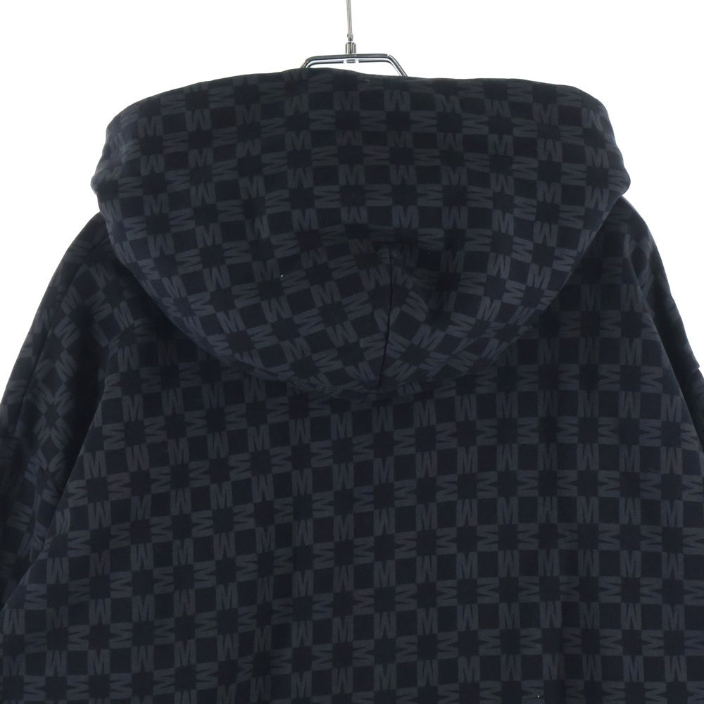 MONCLER(モンクレール) 22AW HOODIE 総柄 プルオーバーパーカー フーディ ブラック H20918G00039 899TX
